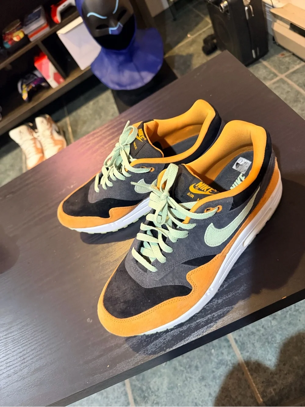 Size 11 Nike Men's Sneakers AirMax  - Black, Orange & Mint Accents